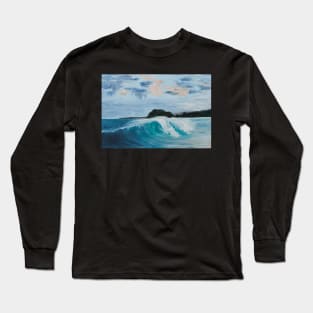 Ocean wave breaking in the shallows Long Sleeve T-Shirt